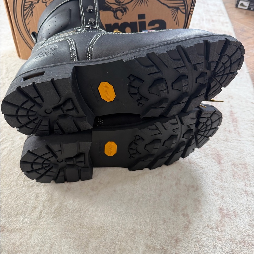 Georgia Boot Men's USA Logger Waterproof Work Boots Black 12W - Picture 5 of 8